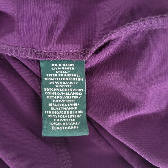 Lauren Ralph Lauren Women's Purple Lace V-neck Sheath Dress Size 4 - Picture 12 of 13